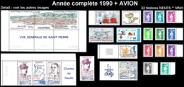 ST-PIERRE ET MIQUELON  - Année Complète 1990 + AVION - Yv. 513 à 533 + PA 69 ** MNH  22 Tp  ..Réf.SPM11782 - Volledig Jaar