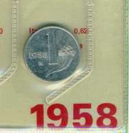 REPUBBLICA ITALIANA 1 LIRA  Italma Qualità Q/FDC - Anno 1958 - 1 Lira