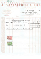 Ancienne Facture De A. Vanlaethem & Fils, Carrelages, Jolimont Haine-Saint-Pierre (9/1/1939) - Other & Unclassified