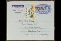 1968 USED AIR LETTER. A Scarce, Uprated Air Letter To London (25th March 1968) With Philatelic Content, One Of Only 100  - Anguilla (1968-...)