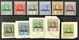 BARBUDA 1922 Overprint Set Complete, SG 1/11, Very Fine Used. 1s - 5s On Individual Pieces. (11 Stamps) For More Images, - Other & Unclassified