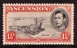 1938 1½d Black And Vermilion, Perf. 13½, With Davit Flaw, SG 40a, Fine Mint. For More Images, Please Visit Http://www.sa - Ascension