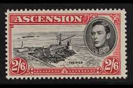 1938-53 2s6d Black & Deep Carmine Perf 13 With DAVIT FLAW Variety, SG 45ca, Superb Mint, Very Fresh & Very Rare. For Mor - Ascension