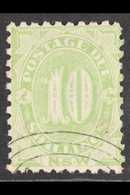 NEW SOUTH WALES POSTAGE DUE 1891-97 10s Green Perf 10, SG D9, Fine Used, Fresh. For More Images, Please Visit Http://www - Autres & Non Classés