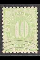 NEW SOUTH WALES POSTAGE DUE 1891-97 10s Green Perf 10, SG D9, Fine Used, Fresh. For More Images, Please Visit Http://www - Other & Unclassified