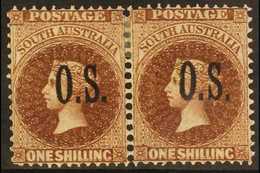 SOUTH AUSTRALIA OFFICIAL 1902 1s Dull Brown, SG O36, Superb Mint Horizontal Pair. For More Images, Please Visit Http://w - Other & Unclassified