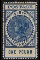 SOUTH AUSTRALIA 1904-11 Watermark Crown SA, Tall QV (Thick "POSTAGE") £1 Blue, Perf 12, SG 292, Very Fine Mint. For More - Autres & Non Classés