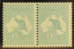 1915-27 1s Blue-green Roo, Die IIB, Watermark Sideways, SG 40ba (BW 33aa) Fine Mint Horiz Pair Which Nicely Shows A Full - Sonstige & Ohne Zuordnung
