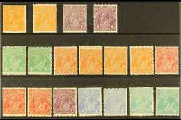 1918-23 FINE MINT KGV HEADS SELECTION Presented On A Stock Card & Includes A Range Of All Values To 1s4d Shades X2. An A - Autres & Non Classés