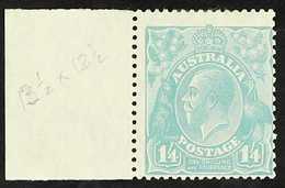 1928 KGV 1s.4d Turquoise Blue, SG 104, Fine Mint Marginal Example. For More Images, Please Visit Http://www.sandafayre.c - Autres & Non Classés