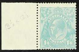 1928 KGV 1s.4d Turquoise Blue, SG 104, Fine Mint Marginal Example. For More Images, Please Visit Http://www.sandafayre.c - Andere & Zonder Classificatie