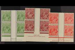 1931-36 1d Green, 1½d Red-brown And 2d Golden Scarlet, SG 125/27, Fine Mint 'JOHN ASH' IMPRINT BLOCKS Of 4, Very Fresh.  - Autres & Non Classés