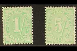 POSTAGE DUES 1908 1s And 5s Dull Green, Stroke After Figure Of Value, SG D58/9, Very Fine Mint. (2 Stamps) For More Imag - Altri & Non Classificati
