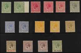 1912-19 KGV (Mult Crown CA) Set, SG 81/89, Plus SG Additional Listed Shades For ½d, 1d (both), 2½d, 4d And 5s, Fine Mint - Other & Unclassified