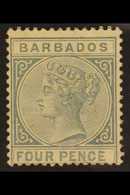 1882 4d Grey Queen, SG 97, Unused Without Gum. For More Images, Please Visit Http://www.sandafayre.com/itemdetails.aspx? - Barbades (...-1966)