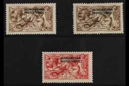 1916 - 1919 2s 6d Pale Brown, 2s 6d Sepia And 5s Bright Carmine, DeLaRue Seahorses, SG 85/7, Very Fine Mint. (3 Stamps)  - Other & Unclassified