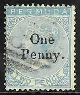 1895 1d On 2d Dull Blue, SG 15, Very Fine Used. For More Images, Please Visit Http://www.sandafayre.com/itemdetails.aspx - Bermuda