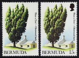 1973 SPECTACULAR MISSING COLOUR LISTED VARIETY 1973 15c Tree Planting Year With MISSING BROWN COLOUR Variety, SG 294a, S - Bermudes