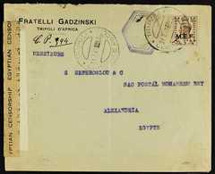MEF 1943 (31 July) Commercial Cover To Alexandria, Bearing 5d "M.E.F." Opt'd Stamp Tied By "Tripoli" Cds Cancel, Plus An - Italienisch Ost-Afrika