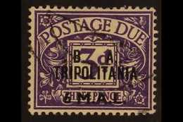 TRIPOLITANIA POSTAGE DUES - 1950 6L On 3d Violet Variety "wmk Sideways Inverted", SG TD9w, Very Fine Used. RPS Cert. For - Italiaans Oost-Afrika