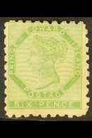 1861 6d Yellow Green, Perf. 9, SG 4, A Rare Mint Example With Good Colour And Large Part Original Gum, Small Central Hin - Other & Unclassified