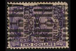 1897 £2 Deep Violet, Jubilee, SG 137, Good Used With Lightish Parcel Roller Cancel. Cat £425 For More Images, Please Vis - Sonstige & Ohne Zuordnung