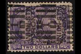 1897 £2 Deep Violet, Jubilee, SG 137, Good Used With Lightish Parcel Roller Cancel. Cat £425 For More Images, Please Vis - Altri & Non Classificati