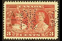 OFFICIAL 1935 3c Red Silver Jubilee Punctured With Type 1 "OHMS" Perfin, SG O80, Very Fine Used. For More Images, Please - Other & Unclassified