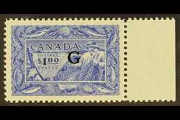 OFFICIAL 1951 $1 Blue Fisherman With "G" Overprint, SG O192, Never Hinged Mint. For More Images, Please Visit Http://www - Altri & Non Classificati