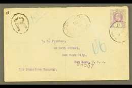 1908 (6 June) Registered Cover To USA, Bearing 1907 1s Stamp (SG 15) Tied By "George Town" Cds, With Registration "R" Ca - Caimán (Islas)