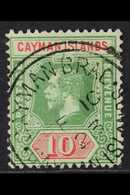 1918 KGV 10s Green & Red/green On Blue Green, Olive Back, SG 52c, Very Fine Used For More Images, Please Visit Http://ww - Kaimaninseln