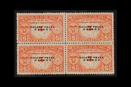 "EXTRA RAPIDO" AIRMAILS 1953 5c Orange-red Real Estate Tax Stamp (SG 776), Block Of Four With "CORREO / EXTRA-RAPIDO" IN - Kolumbien
