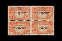 "EXTRA RAPIDO" AIRMAILS 1953 5c Orange-red Real Estate Tax Stamp (SG 776), Block Of Four With "CORREO / EXTRA-RAPIDO" IN - Colombie