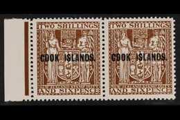 1936 2s 6d Deep Brown Postal Fiscal, SG 118, Never Hinged Mint Marginal Pair. For More Images, Please Visit Http://www.s - Cookinseln