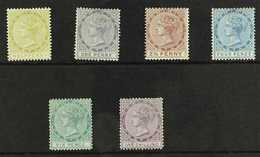 1877-79 Watermark Crown CC, Perf 14, Complete Set, SG 4/9, Fine Mint. Scarce Set. (6 Stamps) For More Images, Please Vis - Dominica (...-1978)