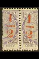 1882-3 ½(d) On In Red On Half 1d Lilac, Right & Left Stamps JOINED PAIR, SG 11, Fine Mint. For More Images, Please Visit - Dominica (...-1978)
