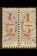 1882-3 ½(d) On In Red On Half 1d Lilac, Right & Left Stamps JOINED PAIR, SG 11, Fine Mint. For More Images, Please Visit - Dominique (...-1978)