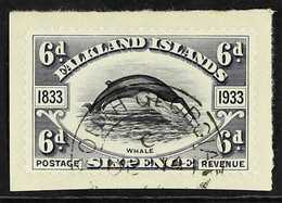 SOUTH GEORGIA 1933 6d Black And Slate, Centenary, Tied To Piece By South Georgia Cds, SG Z60, Very Fine Used. For More I - Falklandinseln