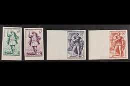 1953 IMPERF COLOUR PROOFS 6f Green & 6f Lilac And 18f Violet & 18f Red-brown Theatre (Yvert 943/44) Imperf Colour Proofs - Altri & Non Classificati