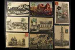 OLD PICTURE POSTCARDS 1904-16 Used Group Of Various Views Etc, All With Stamps On The Front Side. (8 Different Cards) Fo - Other & Unclassified
