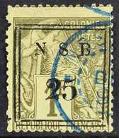 NOSSI-BE 1890 "25" On 1f Olive-green "NSB" Framed Overprint (SG 18, Yvert 18), Fine Used With Blue Cds's, Small Perf Fau - Otros & Sin Clasificación