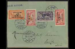 SYRIA 1922 Air Post Set, Yv 10/13, Used On A (slightly Trimmed At Left) Cover Tied By Damas Cds. (1 Cover) For More Imag - Andere & Zonder Classificatie