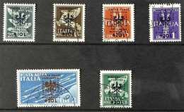 OCCUPATION OF LAIBACH (LJUBLJANA), SLOVENIA 1944 AIR Winter Relief Fund Set (Mi 39/44, SG 112/17), Fine Used. (6 Stamps) - Autres & Non Classés