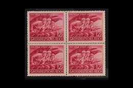 1945 1945 12pf Carmine Home Guard 'Der Volkssturm' (Michel 908, SG 896), Never Hinged Mint BLOCK Of 4 With Two Stamps Sh - Andere & Zonder Classificatie