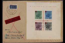 FRENCH ZONE RHEINLAND-PFALZ 1949 (28 May) Express Cover Addressed To Hamburg, Bearing 1949 Red Cross Mini-sheet (Michel  - Other & Unclassified