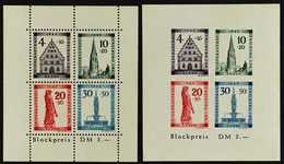 FRENCH ZONE BADEN 1949 Freiburg Rebuilding Fund Both Miniature Sheets (Michel Blocks 1 A/B, SG MSFB41a/b), Never Hinged  - Altri & Non Classificati