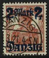 1920 (1 NOV) 2m On 35pf Red-brown With Burle Background With POINTS DOWNWARD TO THE LEFT, Michel 43 II, Very Fine Postal - Otros & Sin Clasificación