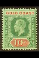 1913-21 10s Green And Red On Green, SG 83, Fine Mint.  For More Images, Please Visit Http://www.sandafayre.com/itemdetai - Gold Coast (...-1957)