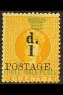 1886 1d On 1½d Orange, SG 37, Fine Mint. For More Images, Please Visit Http://www.sandafayre.com/itemdetails.aspx?s=6247 - Granada (...-1974)
