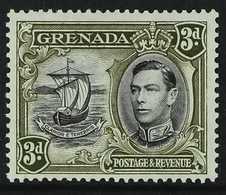 1938-50 3d Black And Olive-green With EXTRA WINDOW AND BROKEN HANDRAIL Variety, SG 158ad, Never Hinged Mint. For More Im - Granada (...-1974)